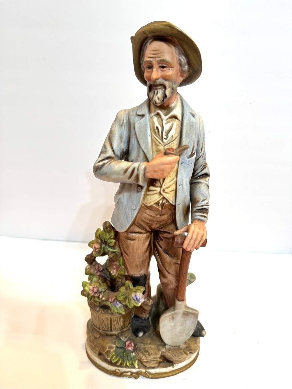 VTG ‘60’s Large Homco Figurine Old Man Gardening Ceramic Collectible 13.5" Tall